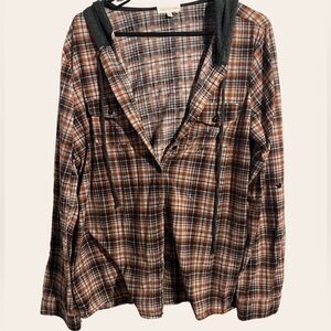 Plaid Hooded Women's Jacket
